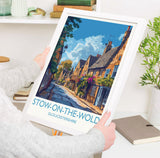 Stow on the Wold Travel Poster, Travel Print of Stow on the Wold, Gloucestershire Cotswolds Gift, England, Stow on the Wold Art Lovers Gift NQ Media Designs