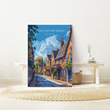 Stow on the Wold Travel Print Wall Art, Travel Poster of Stow on the Wold, England, Cotswolds Art Gift, England Gift Art NQ Media Designs