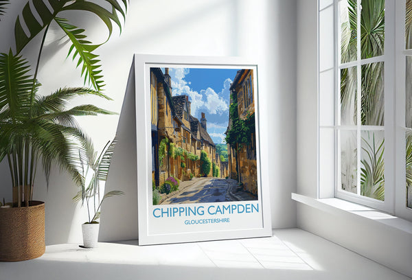 Chipping Campden Travel Poster, Travel Print of Chipping Campden, Gloucestershire Cotswolds Gift, England, Chipping Campden Art Lovers Gift