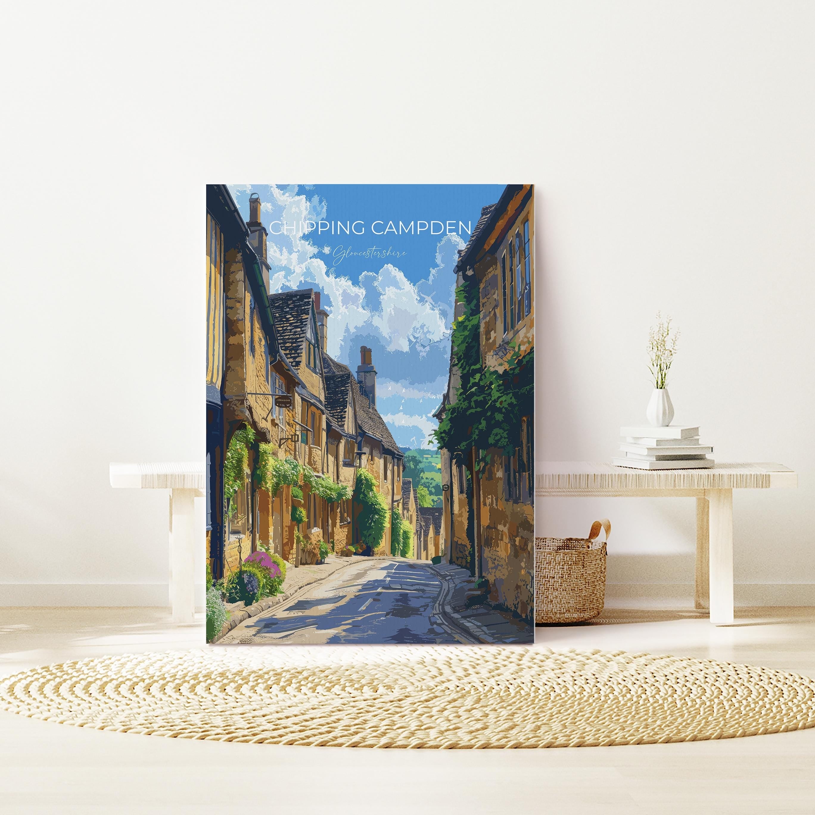 Chipping Campden Travel Print, Travel Poster of Chipping Campden, Gloucestershire Cotswolds Gift, England, Chipping Campden Art Lovers Gift NQ Media Designs