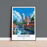 Singapore Travel Print, Travel Poster of Singapore, Singapore Wall Art Lovers Gift, Singapore Art NQ Media Designs