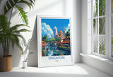 Singapore Travel Print, Travel Poster of Singapore, Singapore Wall Art Lovers Gift, Singapore Art NQ Media Designs