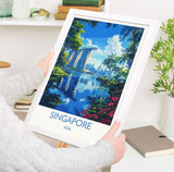Singapore Travel Print, Travel Poster of Singapore, Singapore Wall Art Lovers Gift, Singapore Art NQ Media Designs