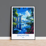 Singapore Travel Print, Travel Poster of Singapore, Singapore Wall Art Lovers Gift, Singapore Art NQ Media Designs