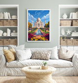 Agra Travel Poster, Travel Print of Agra, Taj Mahal Art Lovers Gift, Uttar Pradesh, India Wall Art NQ Media Designs
