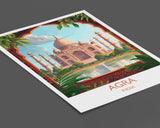 Agra Travel Print, Travel Poster of Agra, Taj Mahal Art Lovers Gift, Uttar Pradesh, India Wall Art NQ Media Designs
