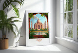 Agra Travel Print, Travel Poster of Agra, Taj Mahal Art Lovers Gift, Uttar Pradesh, India Wall Art NQ Media Designs