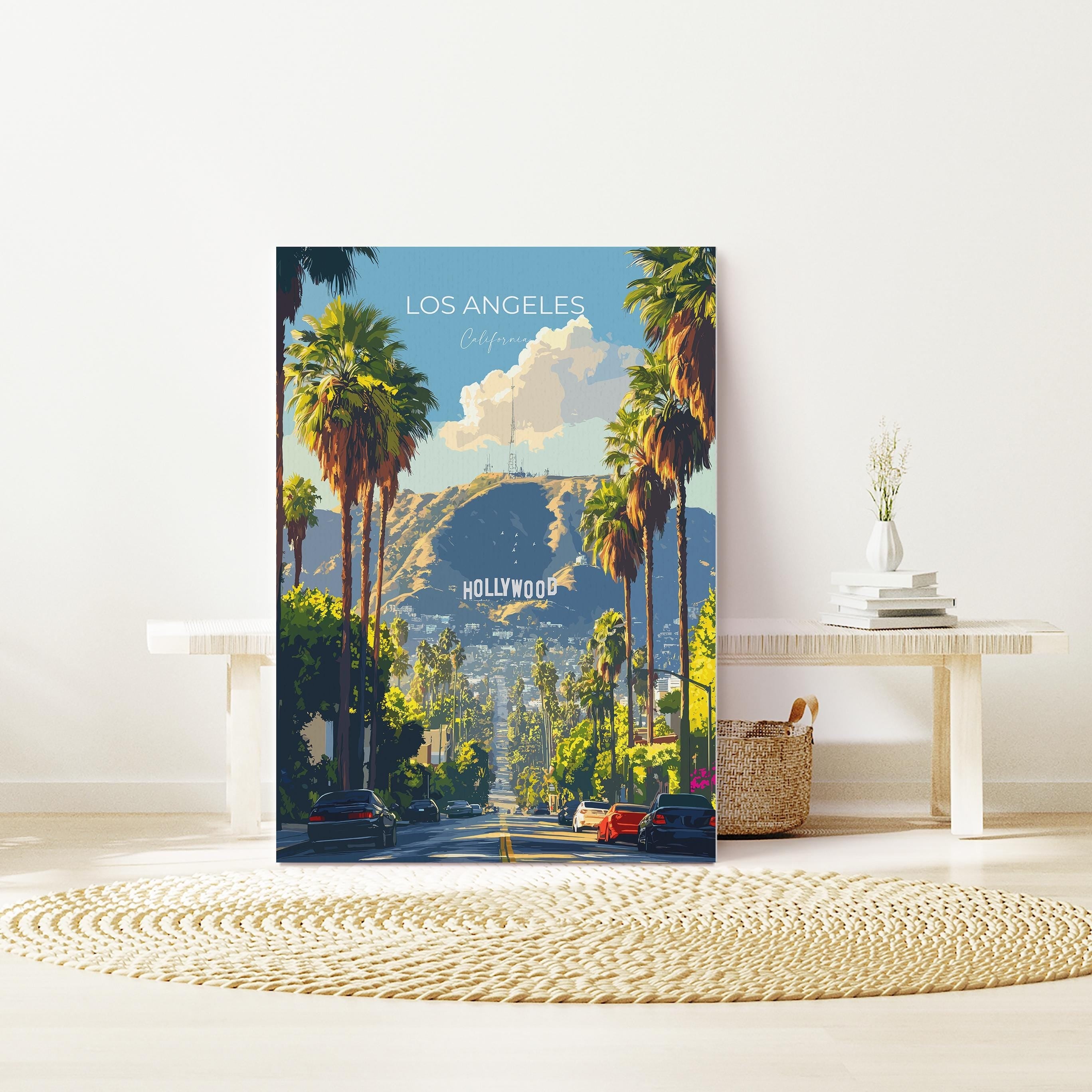 Los Angeles Travel Poster, Travel Print of Los Angeles, California, Los Angeles Art Lovers Gift, USA Gift, Wall Art Print NQ Media Designs