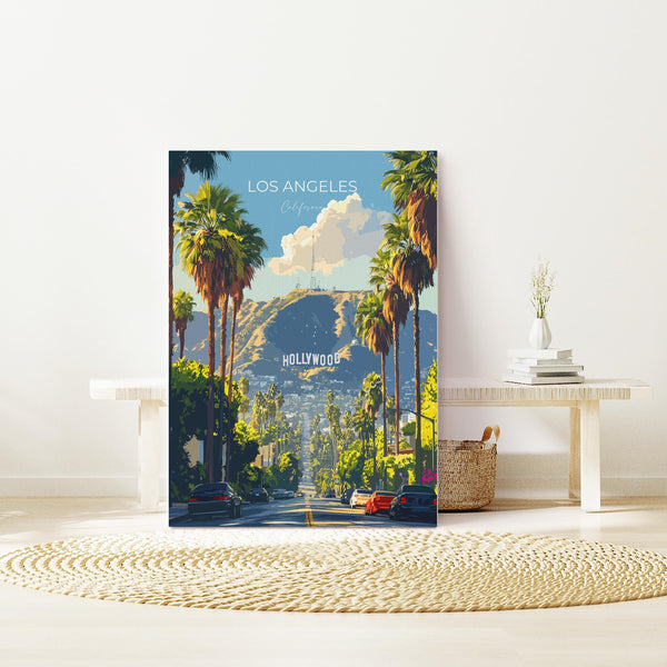 Los Angeles Travel Poster, Travel Print of Los Angeles, California, Los Angeles Art Lovers Gift, USA Gift, Wall Art Print