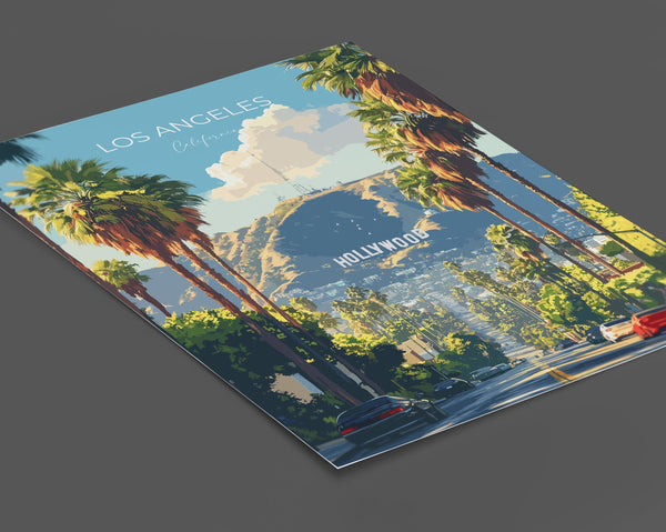 Los Angeles Travel Poster, Travel Print of Los Angeles, California, Los Angeles Art Lovers Gift, USA Gift, Wall Art Print