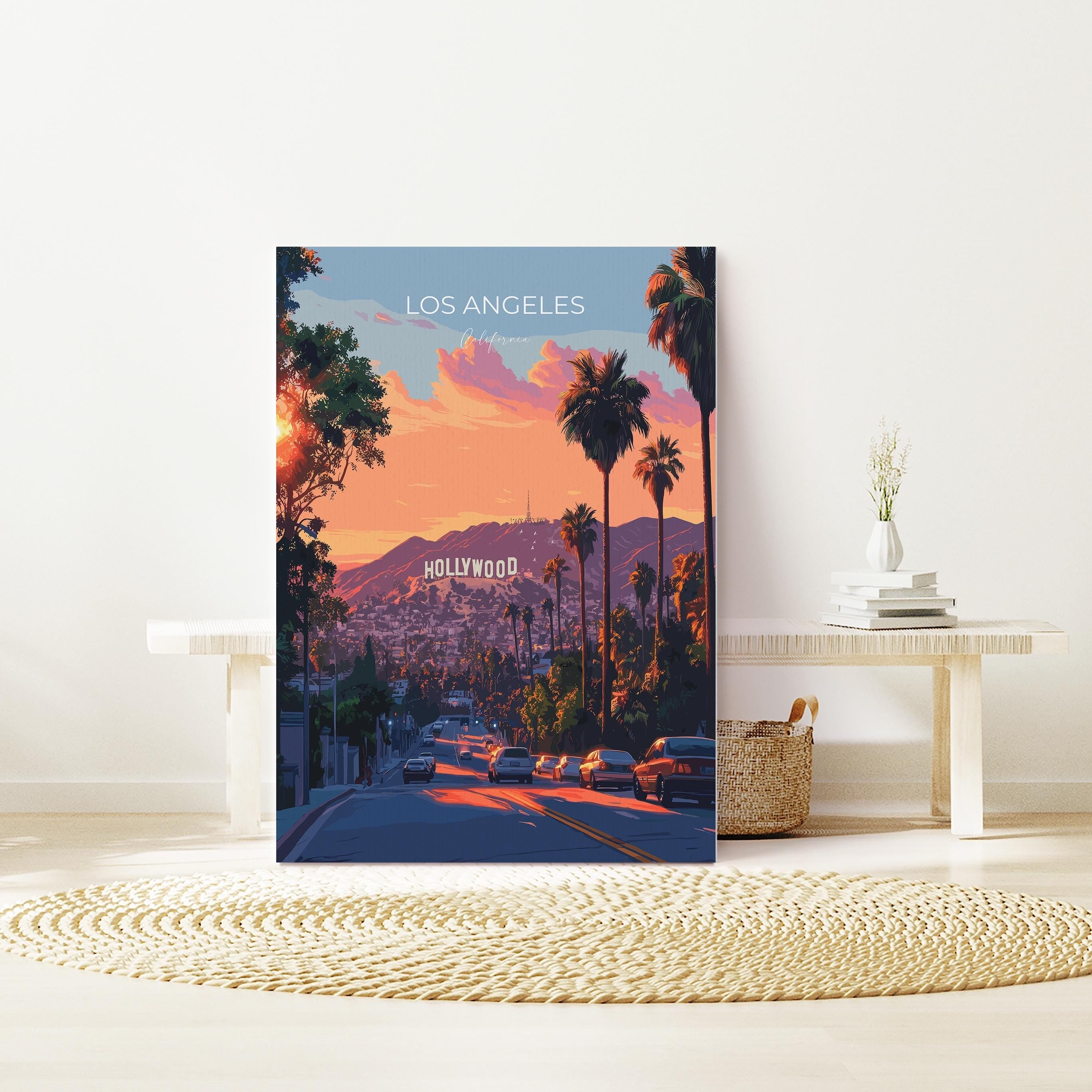 Los Angeles Travel Poster, Travel Print of Los Angeles, California, Los Angeles Art Lovers Gift, USA Gift, Wall Art Print NQ Media Designs