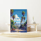 Los Angeles Travel Poster, Travel Print of Los Angeles, California, Los Angeles Art Lovers Gift, USA Gift, Wall Art Print NQ Media Designs