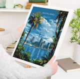 Auckland Travel Poster, Travel Print of Auckland, New Zealand Art Lovers Gift, Auckland Wall Art NQ Media Designs