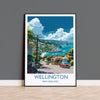 Wellington Travel Print, Travel Poster of Wellington, New Zealand Art Lovers Gift, Wellington Wall Art NQ Media Designs