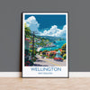 Wellington Travel Print, Travel Poster of Wellington, New Zealand Art Lovers Gift, Wellington Wall Art