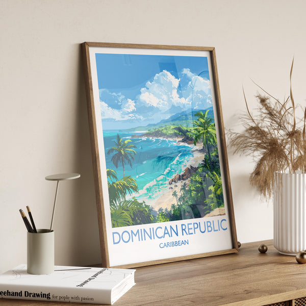 Dominican Republic Travel Print, Travel Poster of Dominican Republic, Dominican Republic Art Lovers Gift, Caribbean Gift, Wall Art Print