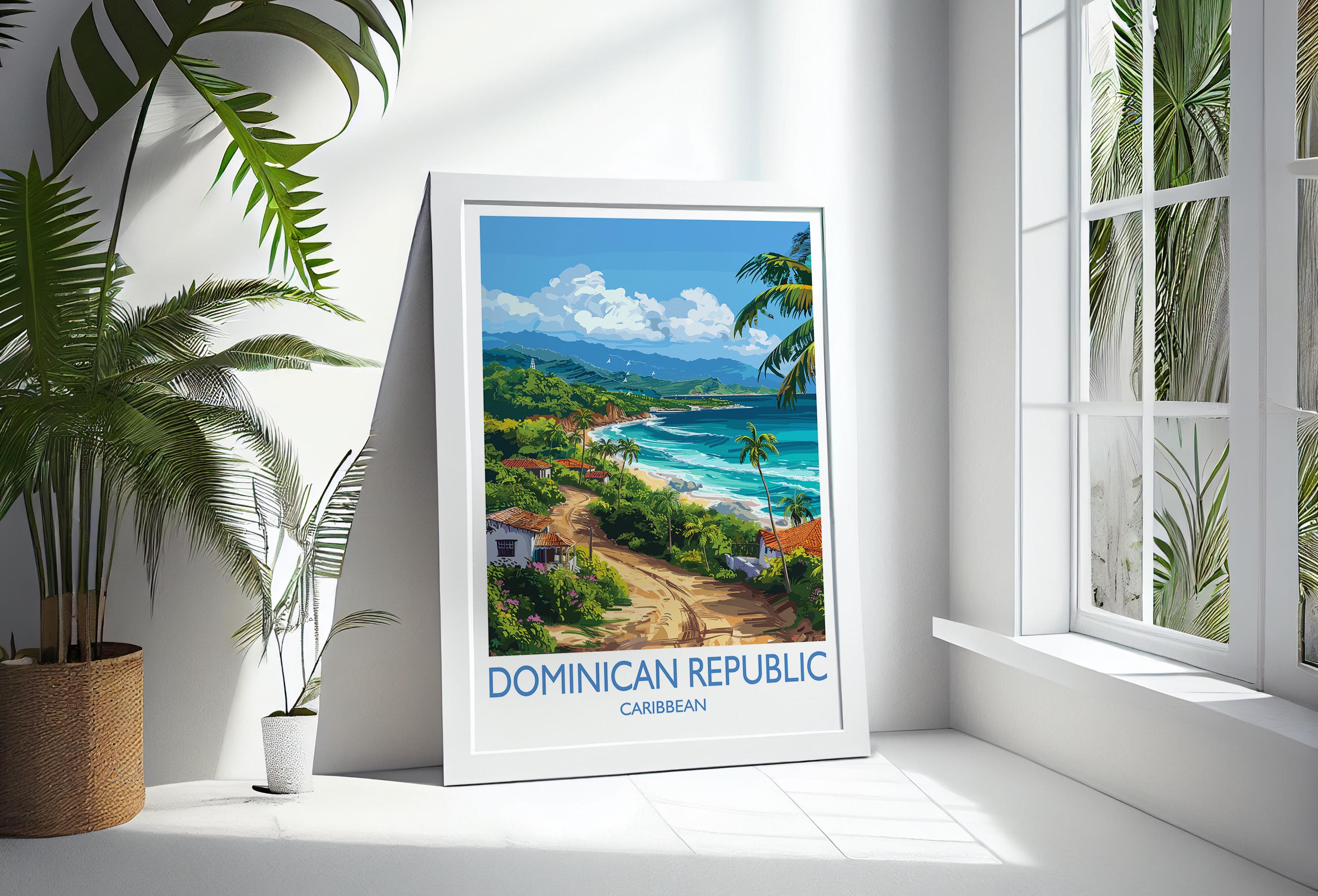 Dominican Republic Travel Print, Travel Poster of Dominican Republic, Dominican Republic Art Lovers Gift, Caribbean Gift, Wall Art Print NQ Media Designs