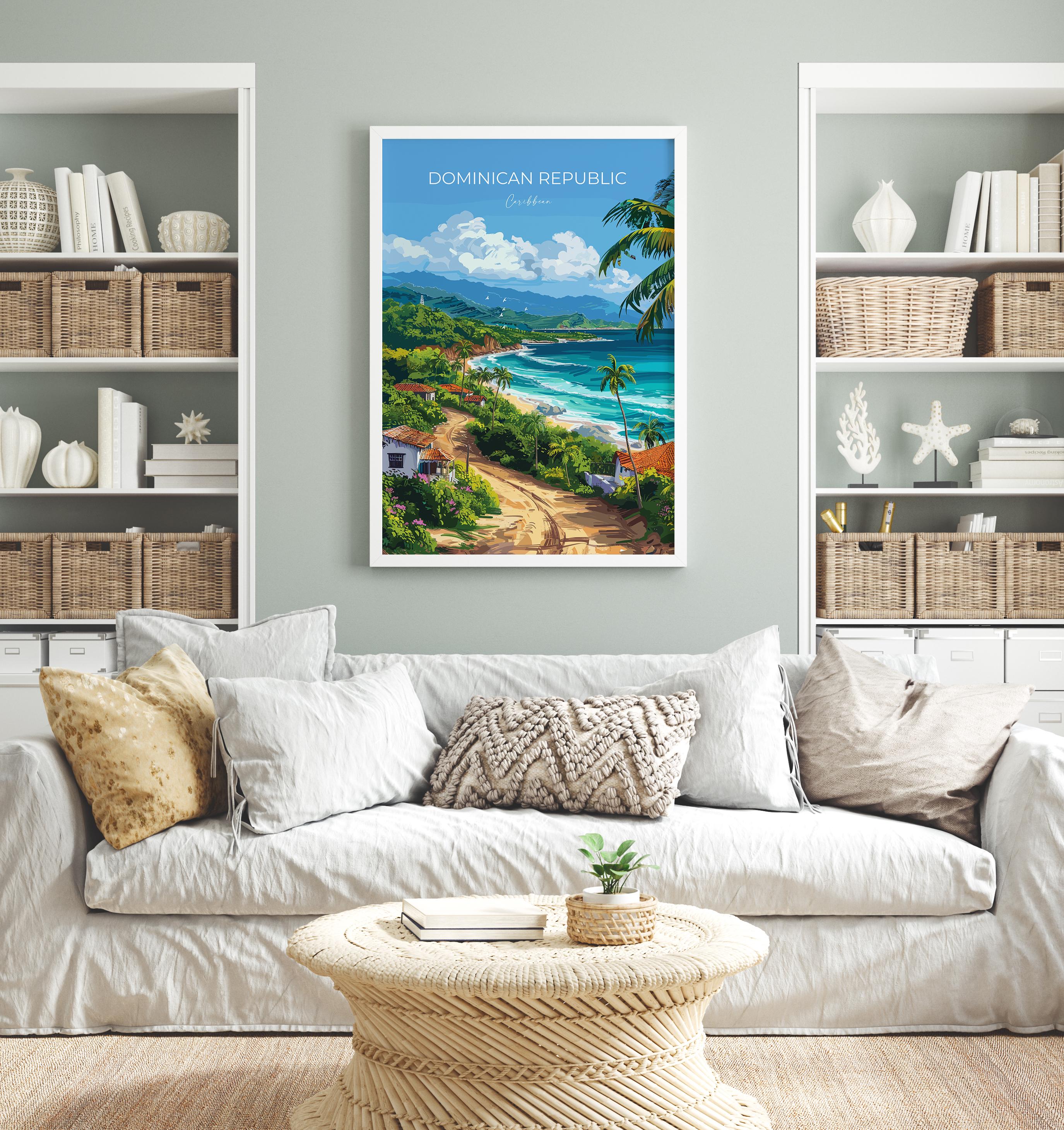 Dominican Republic Travel Poster, Travel Print of Dominican Republic, Dominican Republic Art Lovers Gift, Caribbean Gift, Wall Art Print NQ Media Designs