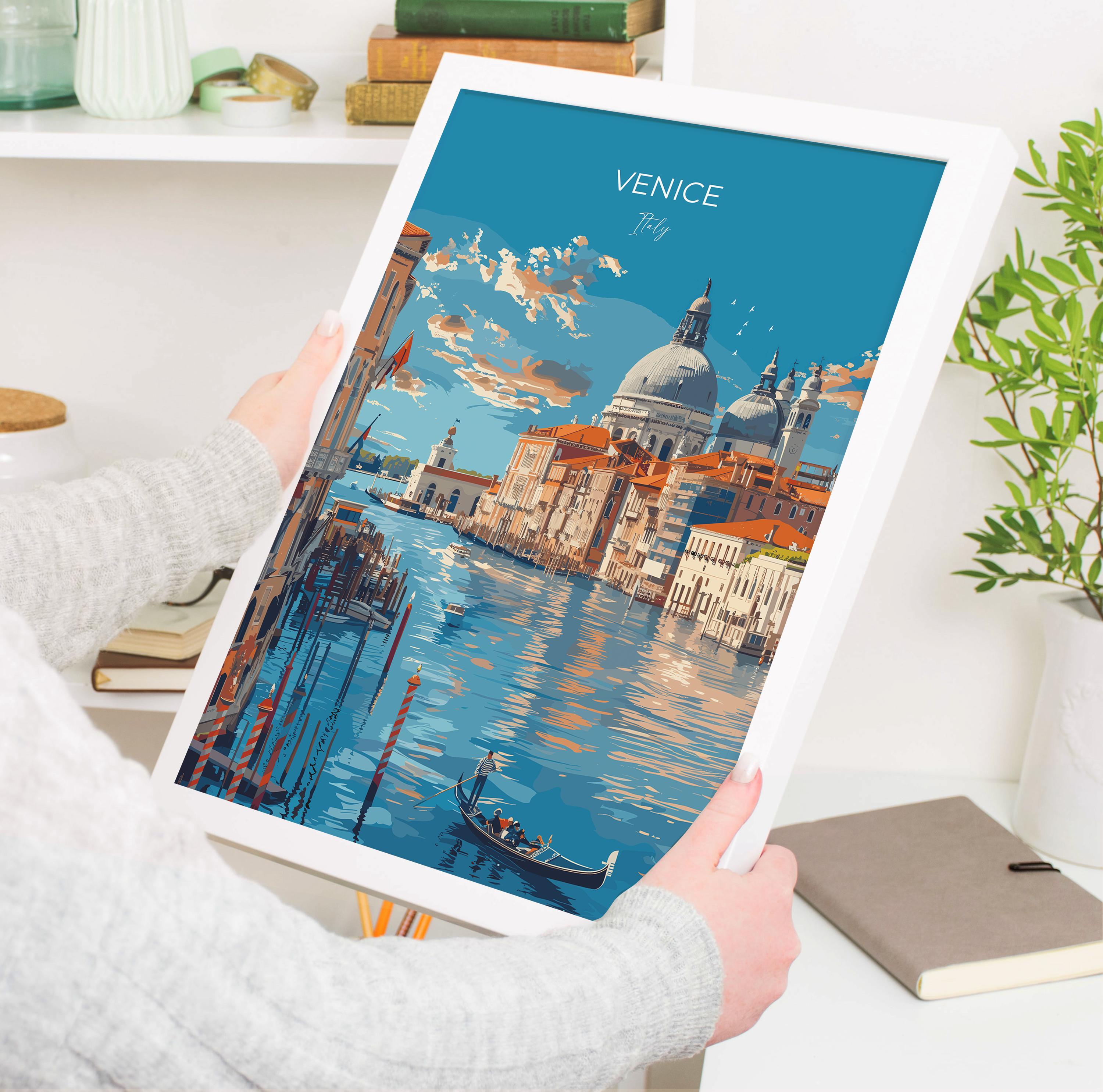 Venice Travel Poster Wall Art, Travel Print of Venice, Italy City Art, Venice Art Lovers Gift, Wall Art Print NQ Media Designs