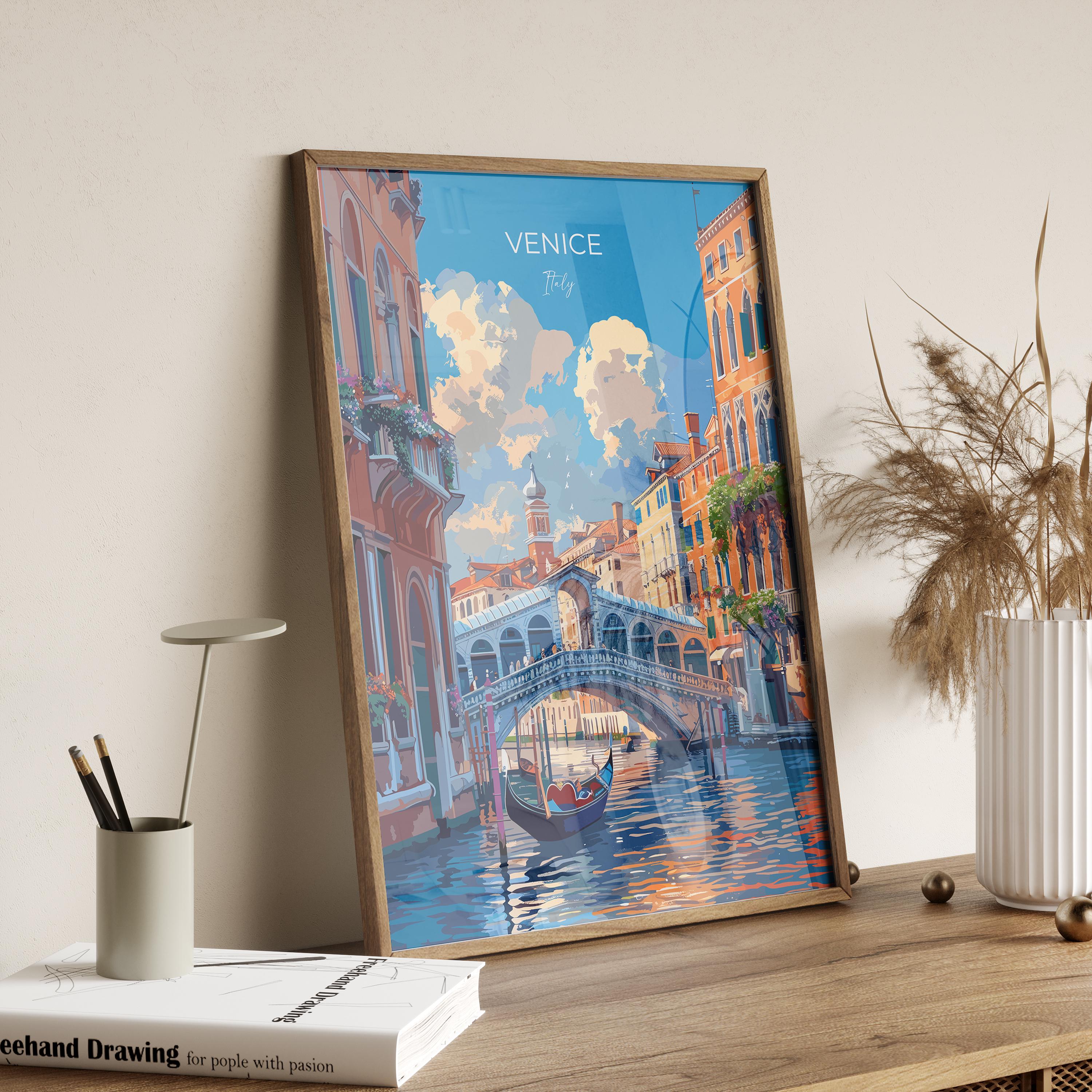 Venice Travel Poster Wall Art, Travel Print of Venice, Italy City Art, Venice Art Lovers Gift, Wall Art Print NQ Media Designs