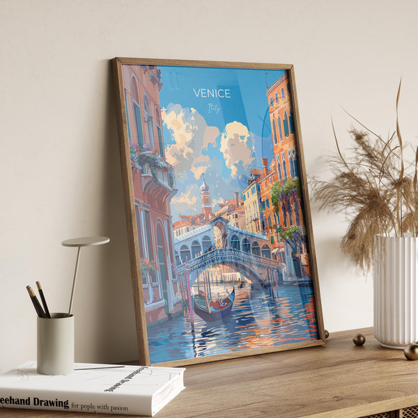 Venice Travel Poster Wall Art, Travel Print of Venice, Italy City Art, Venice Art Lovers Gift, Wall Art Print