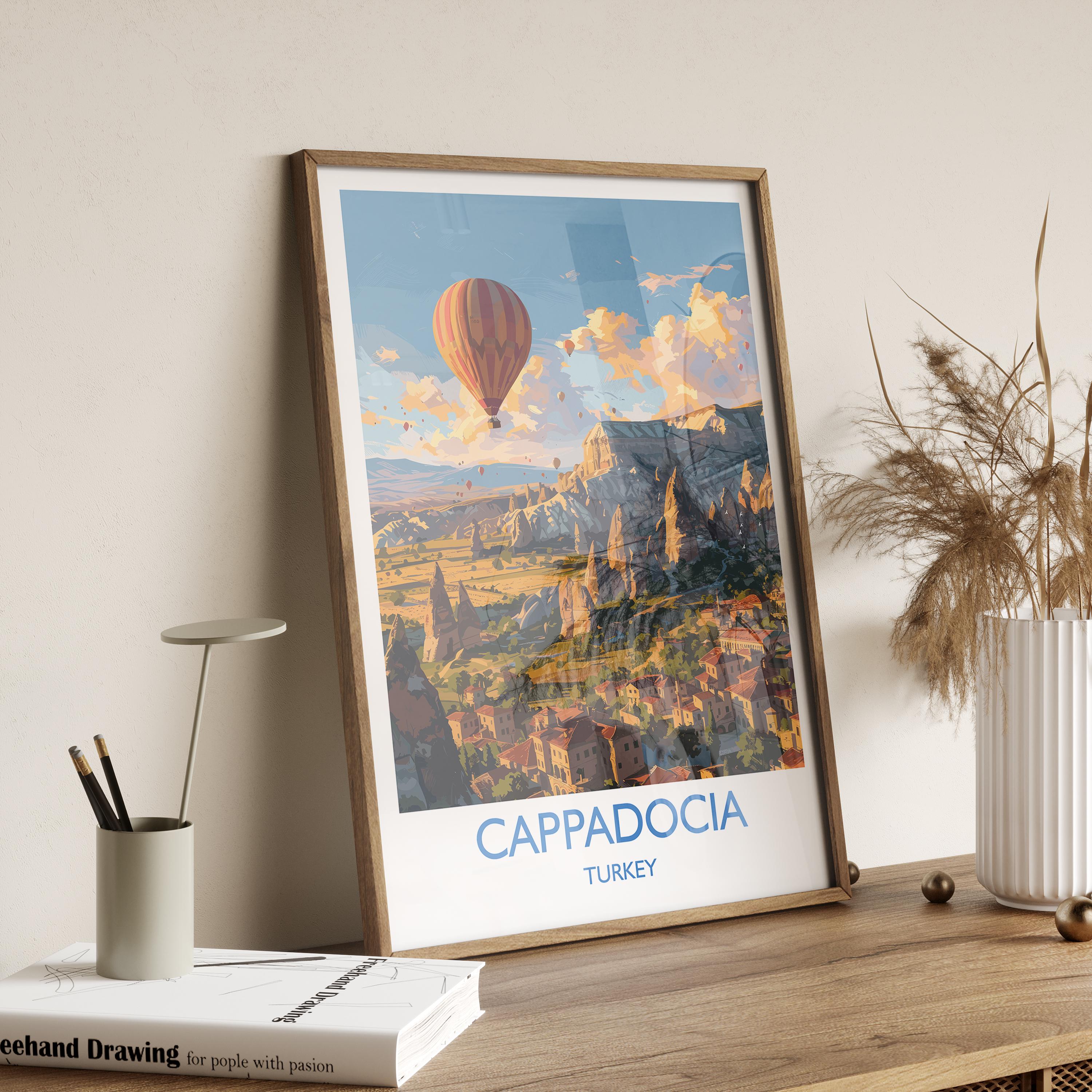 Cappadocia Travel Print Wall Art, Travel Poster of Cappadocia, Turkey Wall Art, Cappadocia Art Lovers Gift, Wall Art Print NQ Media Designs