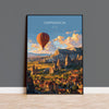 Cappadocia Travel Poster Wall Art, Travel Print of Cappadocia, Turkey Wall Art, Cappadocia Art Lovers Gift, Wall Art Print NQ Media Designs