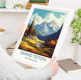 Grand Teton Poster, Travel Print of Grand Teton, North America, Grand Teton Art Lovers Gift, USA National Park, Travel Gift NQ Media Designs