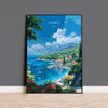 Corfu Travel Poster, Travel Print of Corfu, Greece Gift, Greek Islands Art Lovers Gift, Corfu Gift Art, Wall Art Print NQ Media Designs