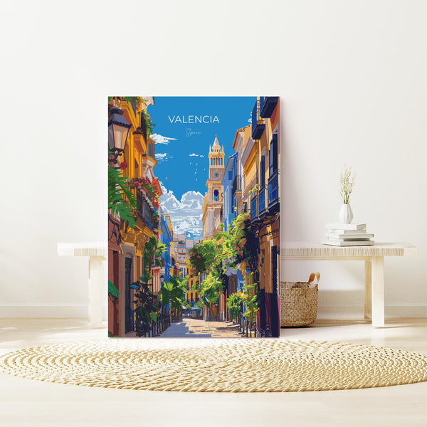 Valencia Travel Poster, Travel Print of Valencia, Spain Poster, Valencia Wall Art Lovers Gift, Spain Art