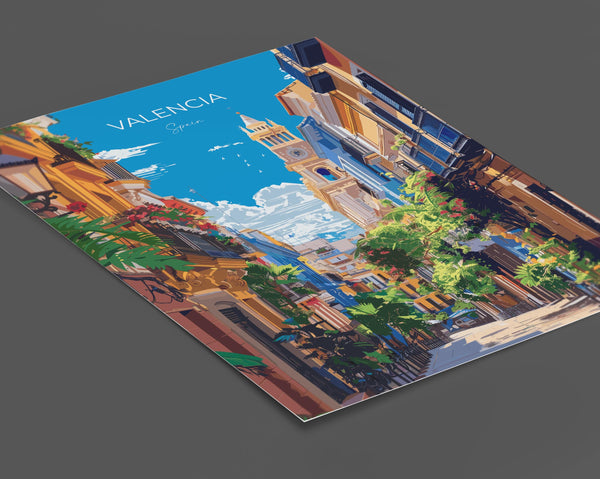 Valencia Travel Poster, Travel Print of Valencia, Spain Poster, Valencia Wall Art Lovers Gift, Spain Art