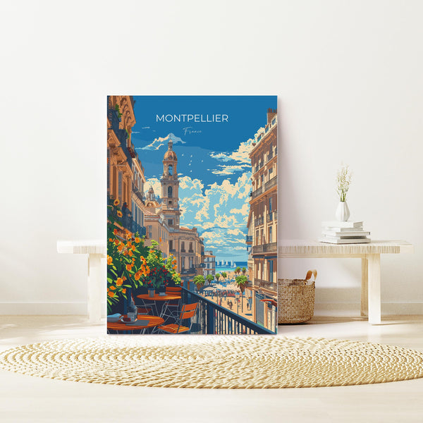 Montpellier Travel Print Wall Art, Travel Poster of Montpellier, Montpellier Art Lovers Gift, South of France, French Coast Art Gift