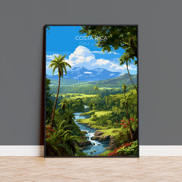 Costa Rica Travel Poster, Travel Print of Costa Rica, Central America, Costa Rica Art Lovers Gift, Wall Art Print