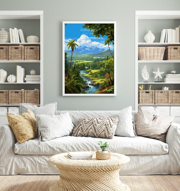 Costa Rica Travel Poster, Travel Print of Costa Rica, Central America, Costa Rica Art Lovers Gift, Wall Art Print