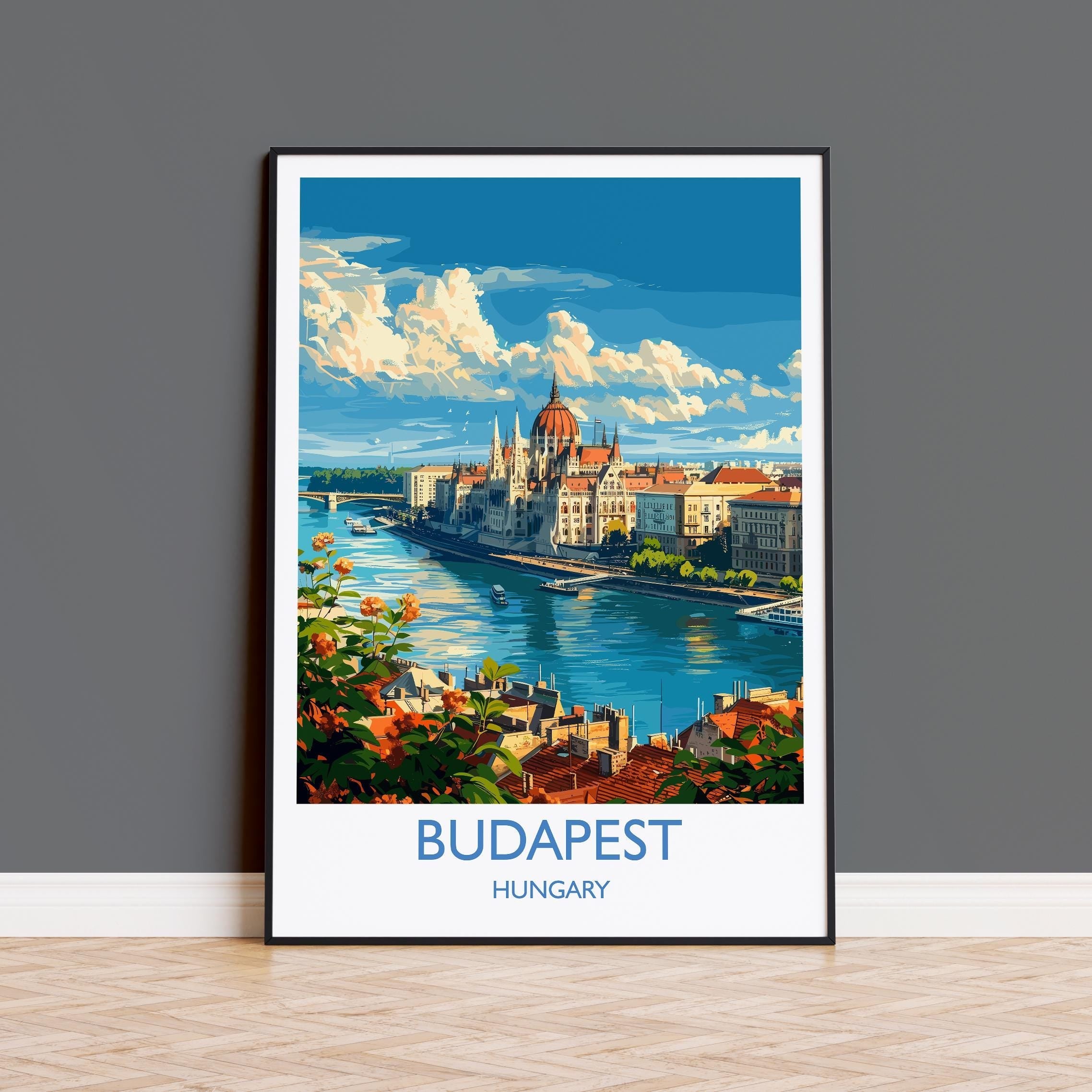 Budapest Travel Print Wall Art, Travel Poster of Budapest, Budapest Art Lovers Gift, Hungary Art Gift NQ Media Designs