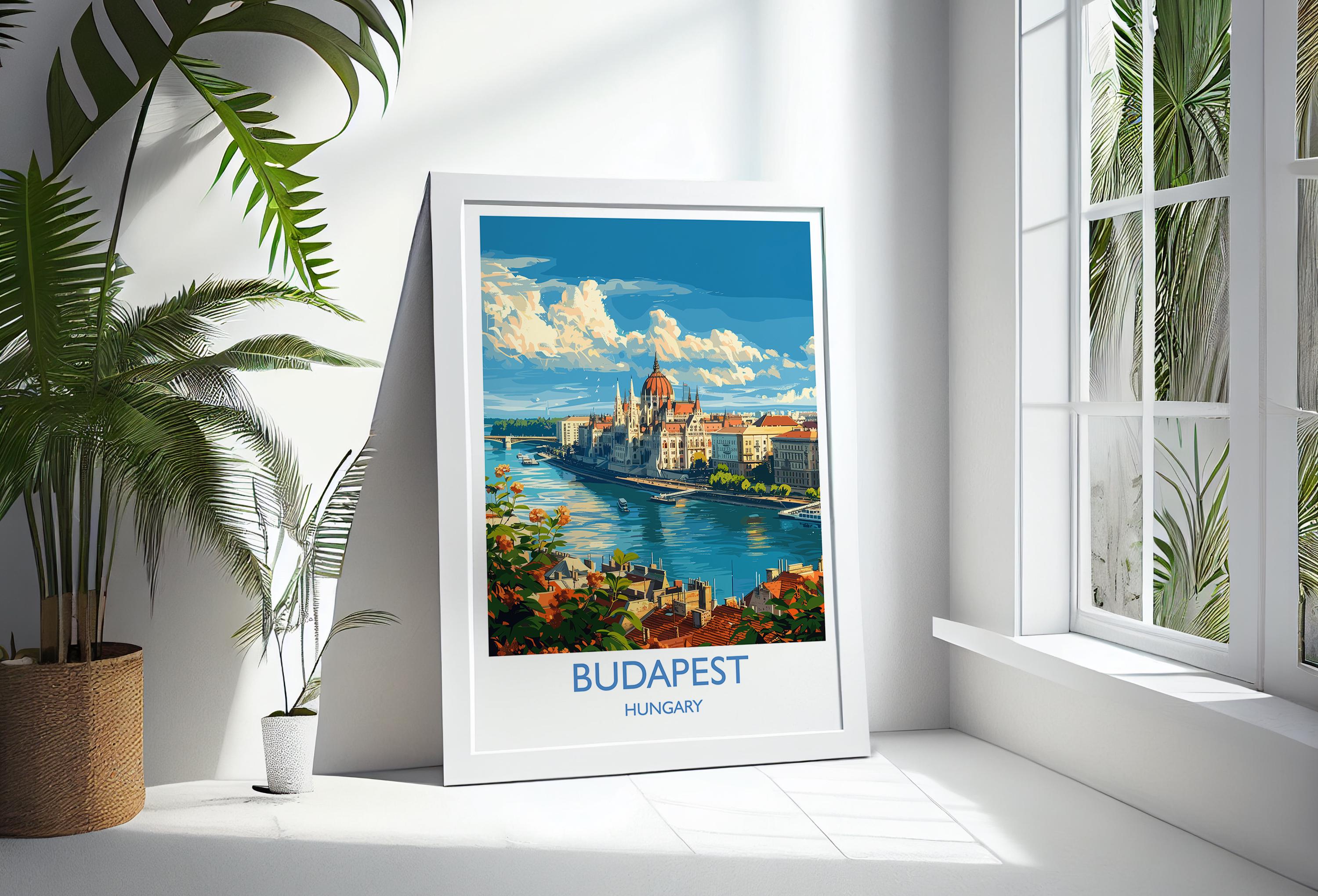 Budapest Travel Print Wall Art, Travel Poster of Budapest, Budapest Art Lovers Gift, Hungary Art Gift NQ Media Designs