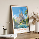 Barcelona Travel Print, Travel Poster of Barcelona, Spain Poster, Barcelona Wall Art Lovers Gift, Spain Art NQ Media Designs