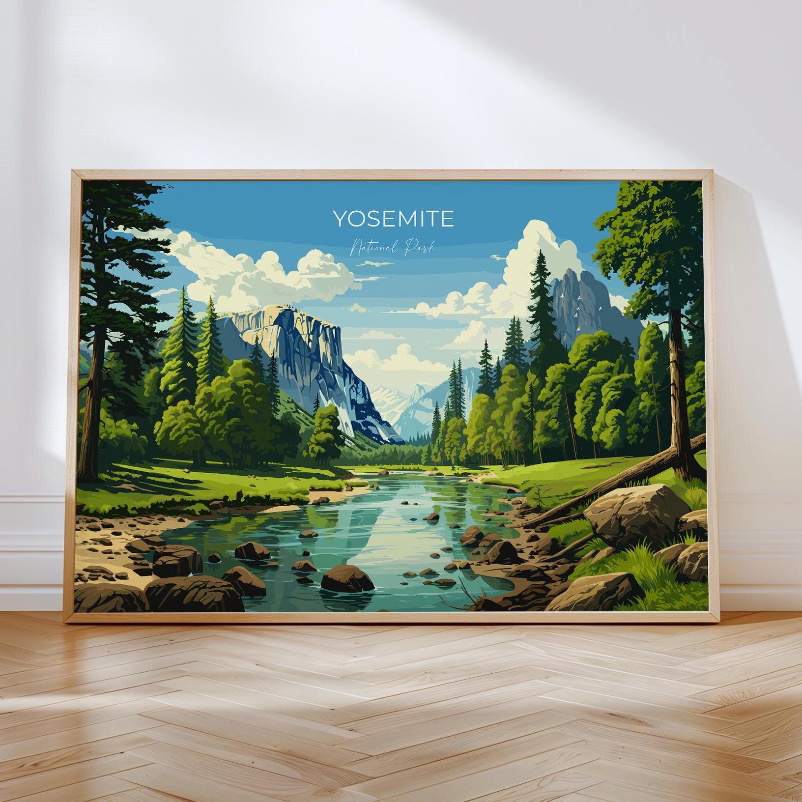 Yosemite Travel Poster Wall Art, Landscape Travel Print of Yosemite, National Park Art, Yosemite Gift, Colorado, USA, Travel Wall Art Gift NQ Media Designs