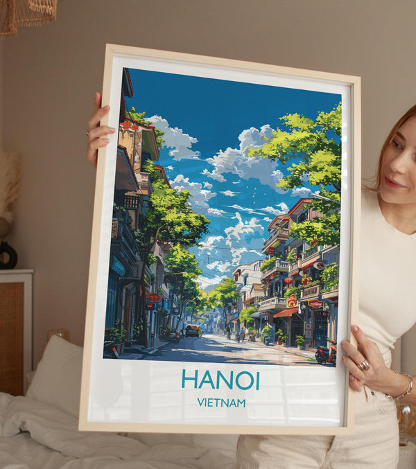 Hanoi Travel Print, Travel Poster of Hanoi,Vietnam, Asia, Hanoi Art Lovers Gift, Vietnam Gift, Wall Art Print