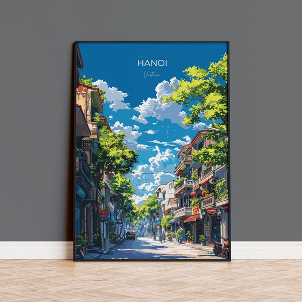 Hanoi Travel Poster, Travel Print of Hanoi,Vietnam, Asia, Hanoi Art Lovers Gift, Vietnam Gift, Wall Art Print