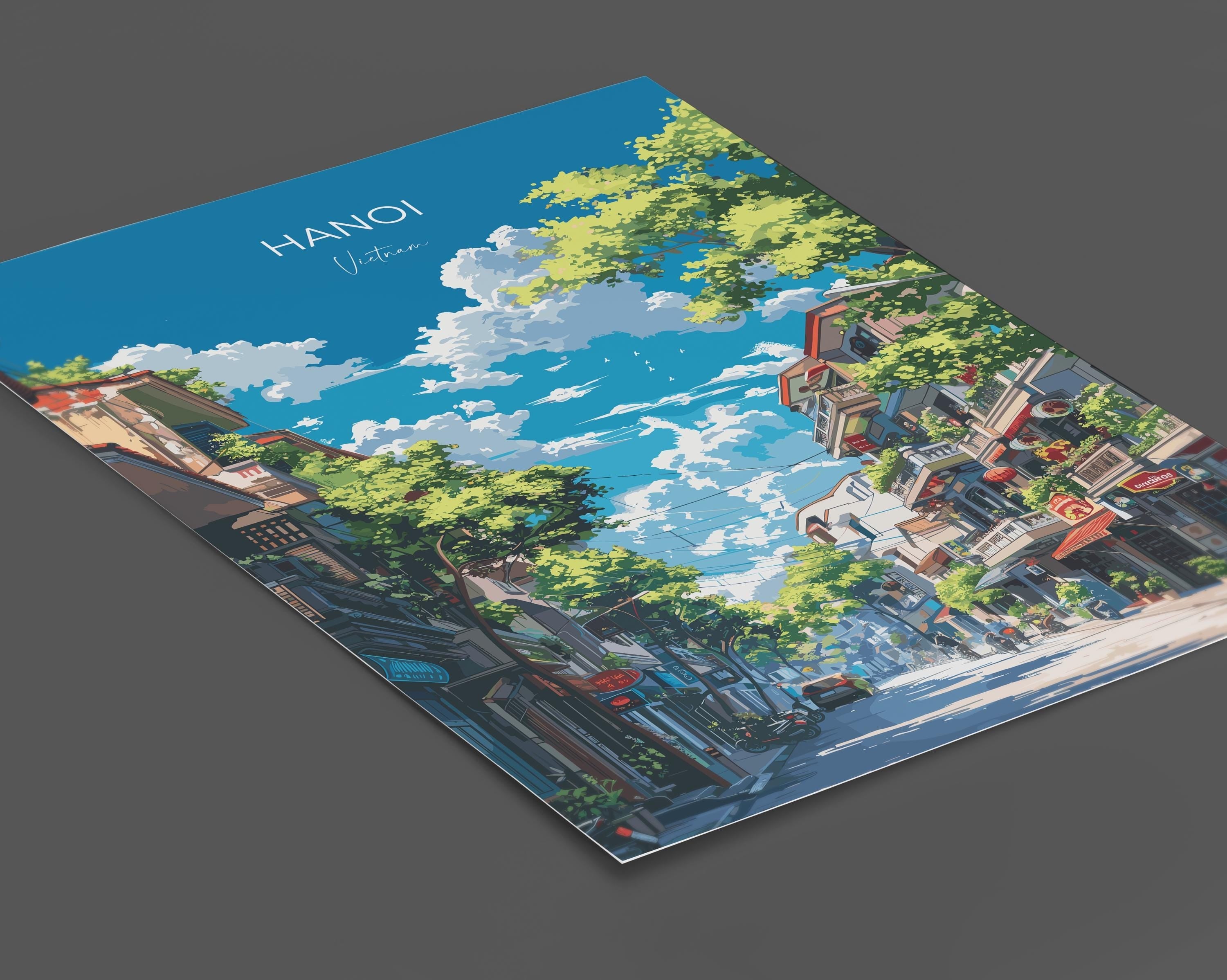 Hanoi Travel Poster, Travel Print of Hanoi,Vietnam, Asia, Hanoi Art Lovers Gift, Vietnam Gift, Wall Art Print NQ Media Designs