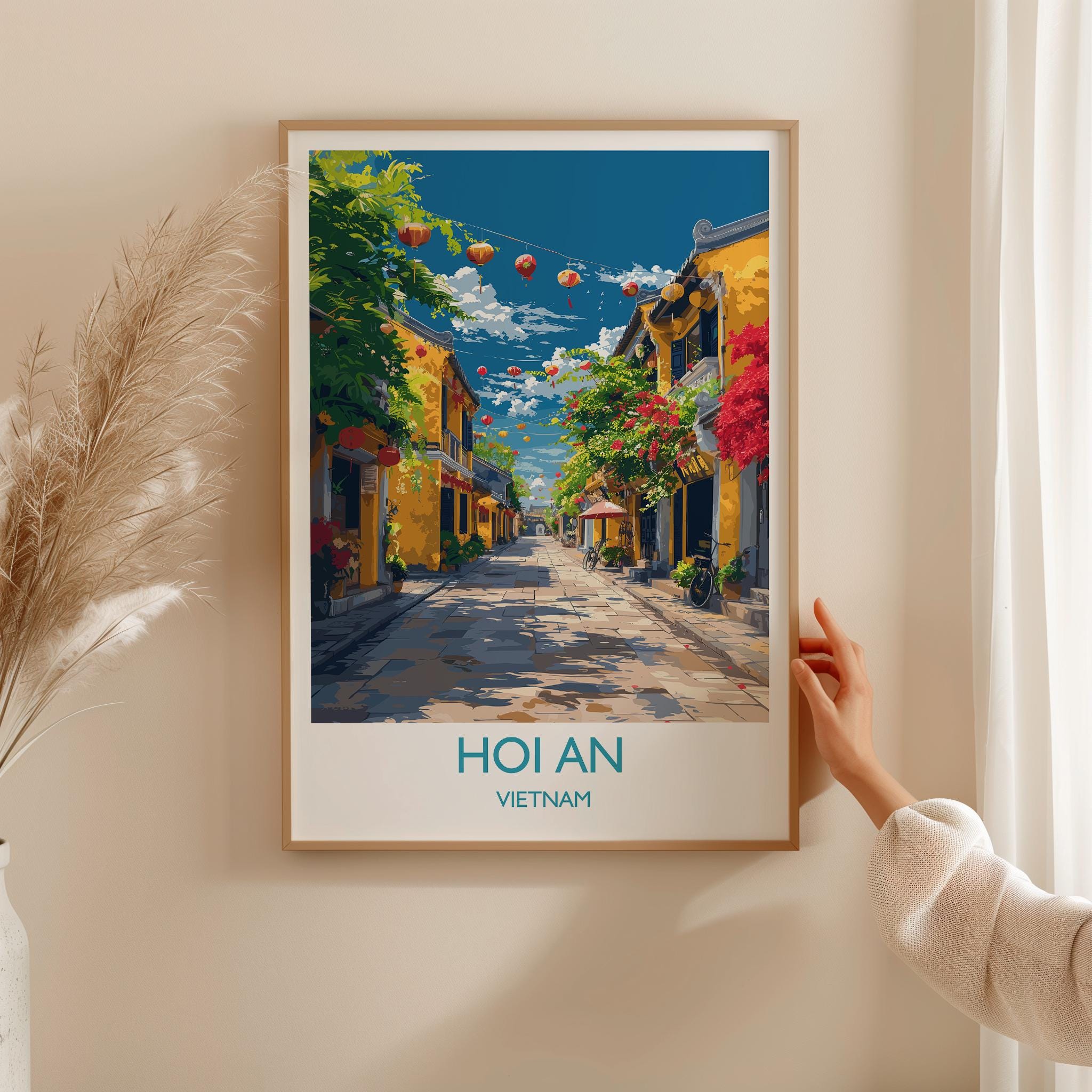 Hoi An Travel Print, Travel Poster of Hoi An,Vietnam, Asia, Hoi An Art Lovers Gift, Vietnam Gift, Wall Art Print NQ Media Designs