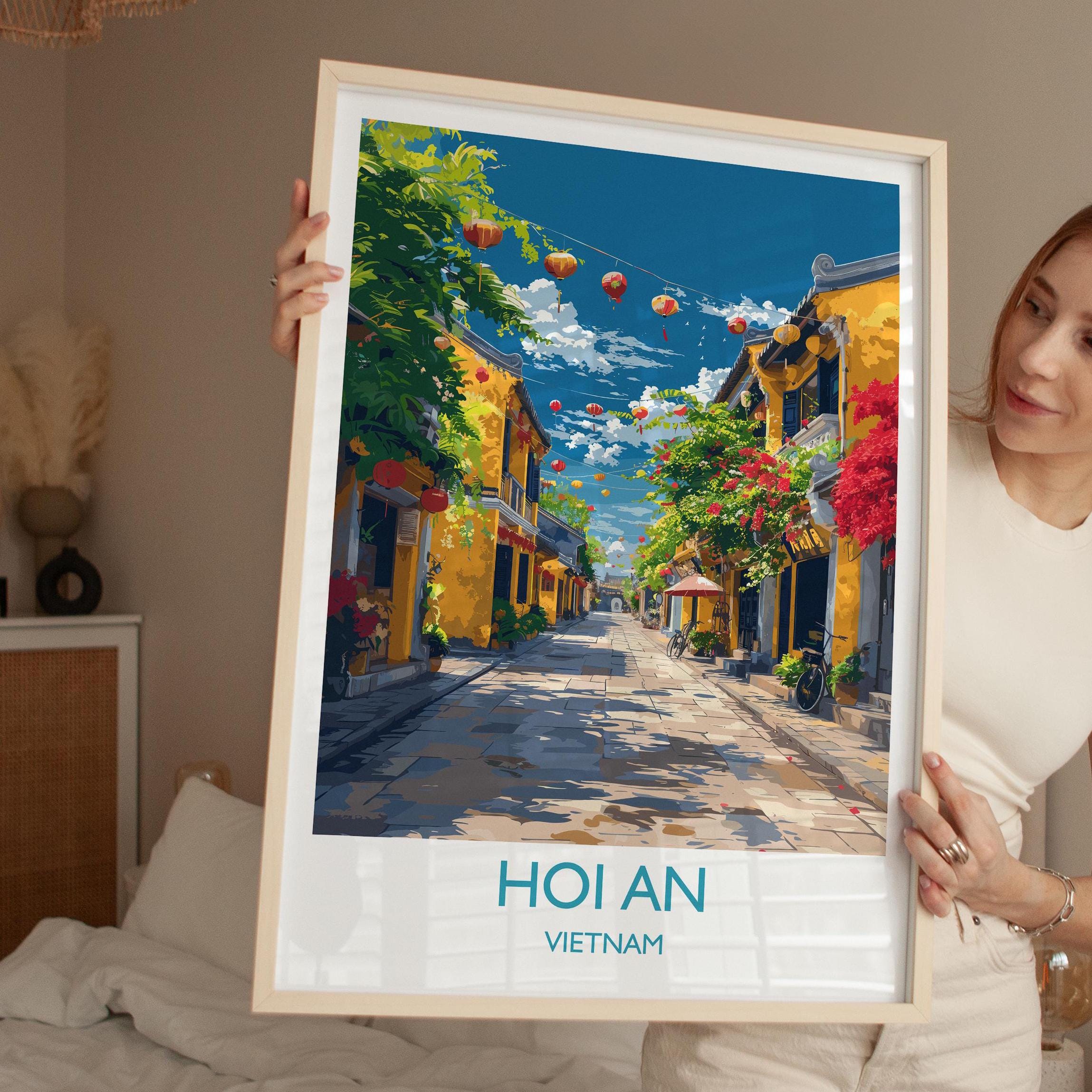 Hoi An Travel Print, Travel Poster of Hoi An,Vietnam, Asia, Hoi An Art Lovers Gift, Vietnam Gift, Wall Art Print NQ Media Designs