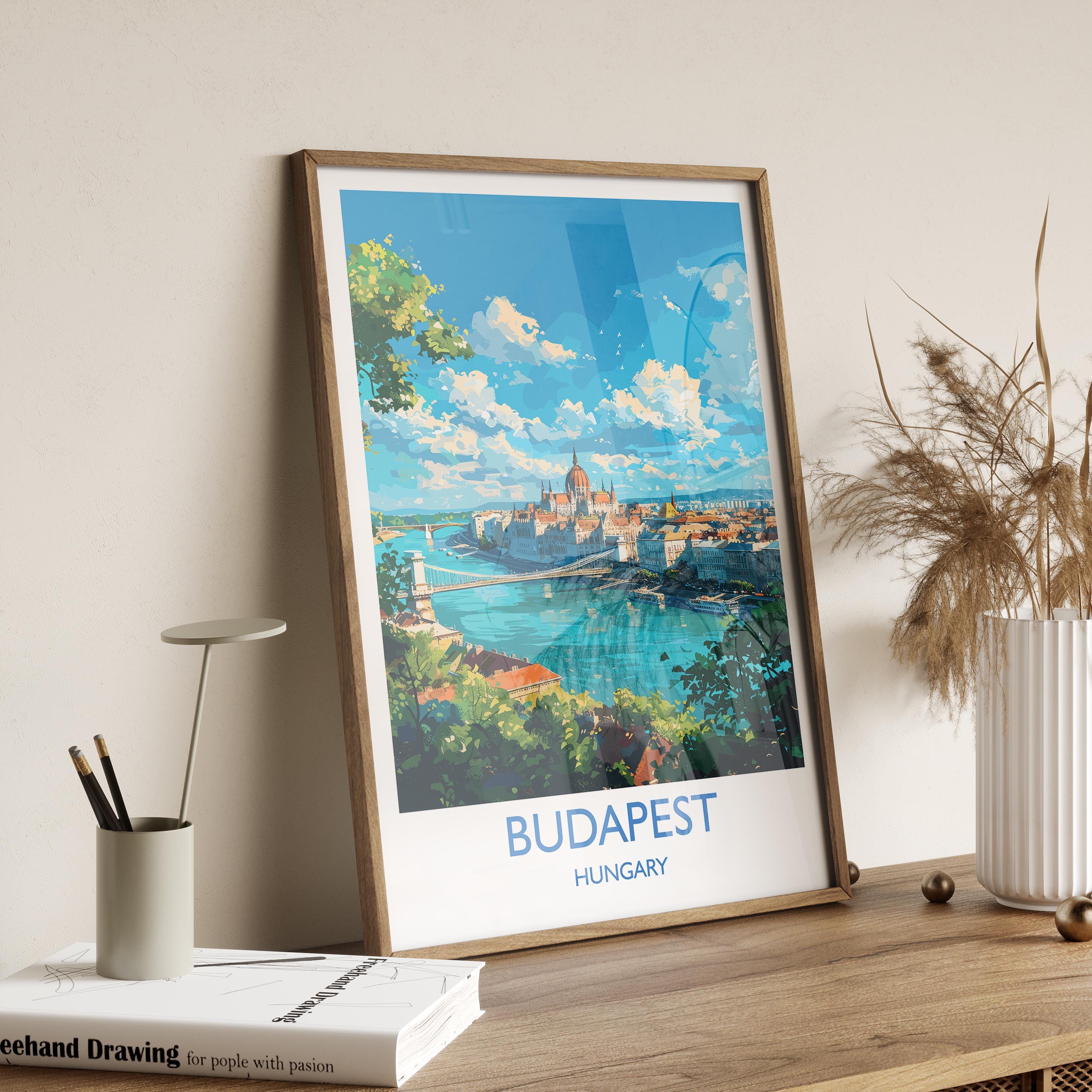 Budapest Travel Print Wall Art, Travel Poster of Budapest, Budapest Art Lovers Gift, Hungary Art Gift NQ Media Designs