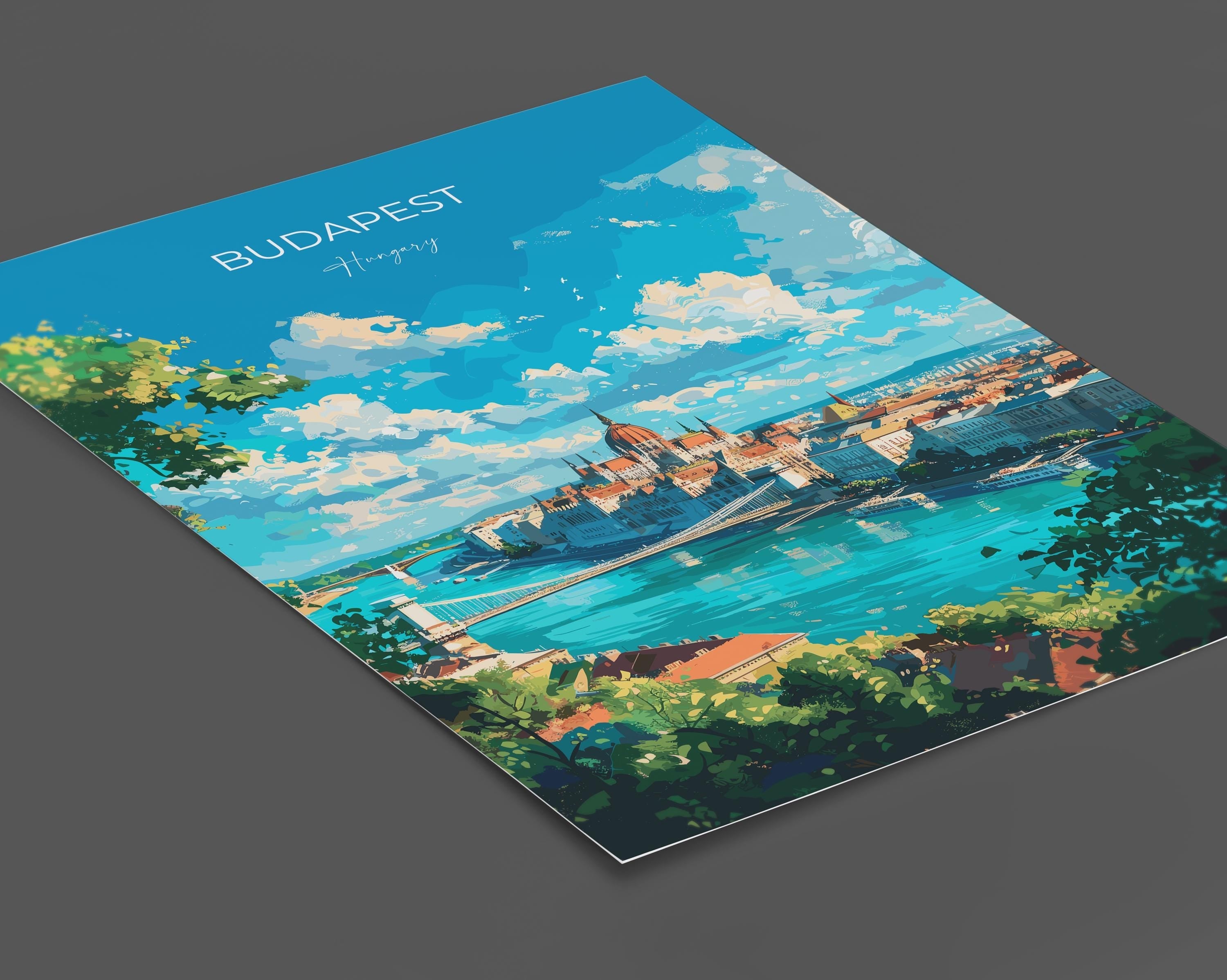 Budapest Travel Poster Wall Art, Travel Print of Budapest, Budapest Art Lovers Gift, Hungary Art Gift NQ Media Designs