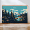 Banff Travel Poster Wall Art, Landscape Travel Print of Banff, National Park Art, Banff Gift, Canada, Travel Wall Art Gift NQ Media Designs