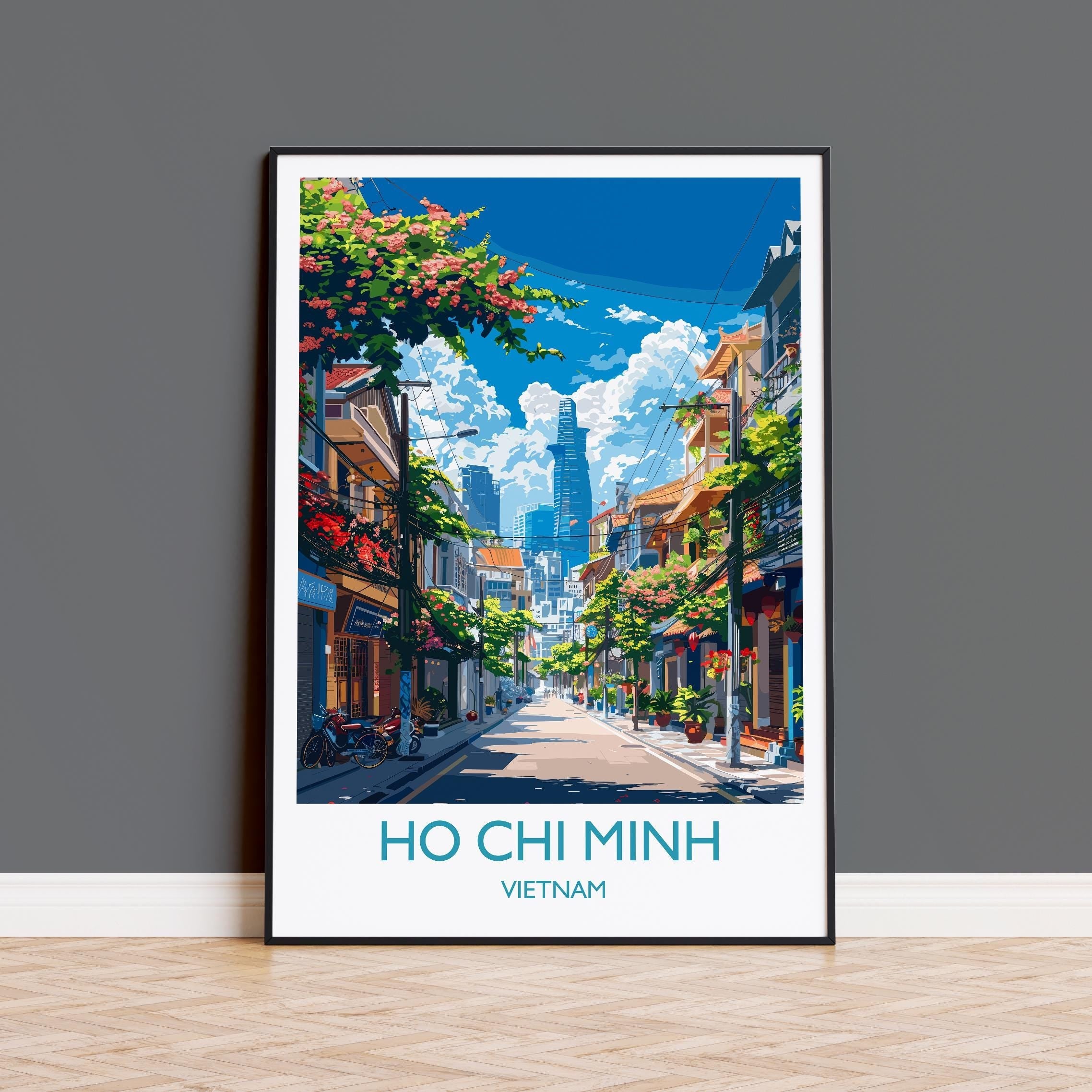 Ho Chi Minh Travel Print, Travel Poster of Ho Chi Minh, Vietnam, Asia, Ho Chi Minh Art Lovers Gift, Vietnam Gift, Wall Art Print NQ Media Designs