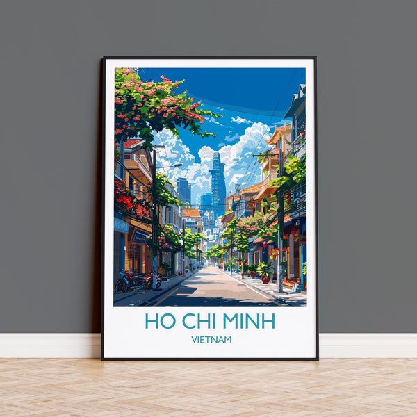 Ho Chi Minh Travel Print, Travel Poster of Ho Chi Minh, Vietnam, Asia, Ho Chi Minh Art Lovers Gift, Vietnam Gift, Wall Art Print