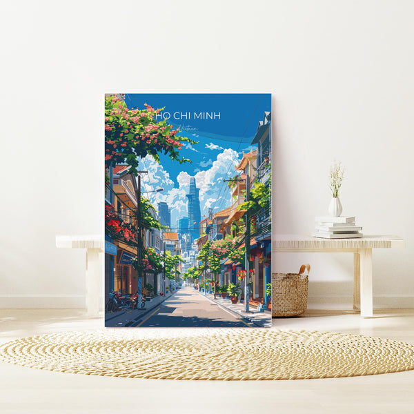 Ho Chi Minh Travel Poster, Travel Print of Ho Chi Minh, Vietnam, Asia, Ho Chi Minh Art Lovers Gift, Vietnam Gift, Wall Art Print