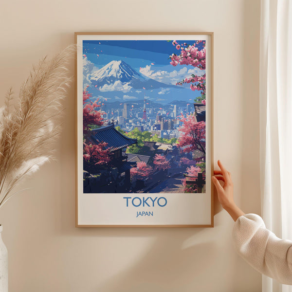 Tokyo Travel Print, Travel Poster of Tokyo, Japan, Asia, Tokyo Art Lovers Gift, Japan Gift, Wall Art Print